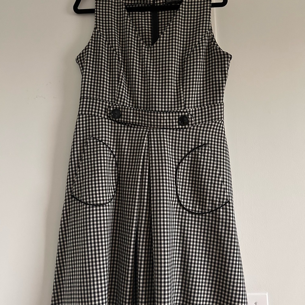 Classic Black and White Checkered Dress NWOT
